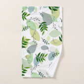 Elegant, Modern Botanical Garden Leaves on White Bad Handdoek (Handdoek)