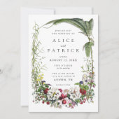 Elegant Modern Botanical Greenery Wedding Kaart (Voorkant)