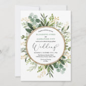 Elegant Modern Botanical Greenery Wedding Kaart (Voorkant)
