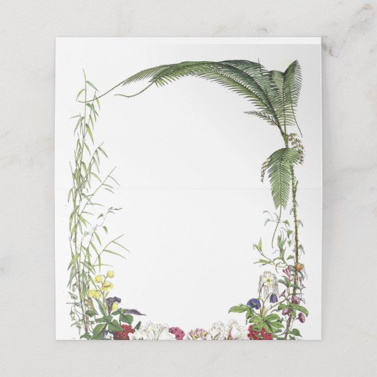 Elegant Modern Botanical Greenery Wedding Plaatskaartje (Buitenkant ongevouwen)