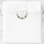 Elegant Modern Botanical Greenery Wedding Ronde Sticker (Tas)