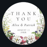 Elegant Modern Botanical Greenery Wedding Ronde Sticker<br><div class="desc">Zet de toon voor uw speciale dag met deze botanische schoonheid. Weelderige bloemen en klassieke type zorgen voor een unieke bruidssuite voor uw mooie dag.</div>