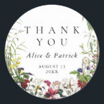 Elegant Modern Botanical Greenery Wedding Ronde Sticker<br><div class="desc">Zet de toon voor uw speciale dag met deze botanische schoonheid. Weelderige bloemen en klassieke type zorgen voor een unieke bruidssuite voor uw mooie dag.</div>