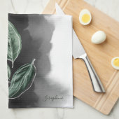 Elegant Modern Botanical Leaves Theedoek (Quarter Fold)