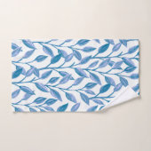 Elegant modern botanisch blauw lederen patroon | bad handdoek (Handdoek)