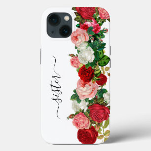 Elegant Modern Botanisch Groene Rode Bogundy Case-Mate iPhone Case