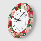 Elegant Modern Botanisch Groene Rode Bogundy Grote Klok (Hoek)