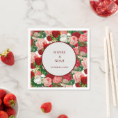 Elegant Modern Botanisch Groene Rode Bogundy Servet (Insitu)