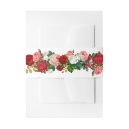 Elegant Modern Botanisch Groene Rode Bogundy Uitnodigingen Wikkel