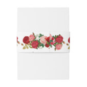 Elegant Modern Botanisch Groene Rode Bogundy Uitnodigingen Wikkel (Achterkant Voorbeeld)