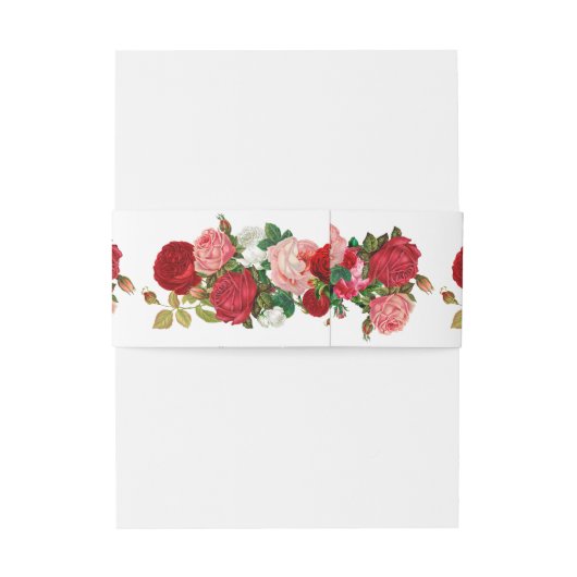 Elegant Modern Botanisch Groene Rode Bogundy Uitnodigingen Wikkel (Achterkant Voorbeeld)