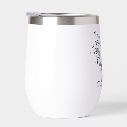 Elegant modern botanisch monogram minimalistisch (Rechts)