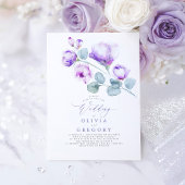 Elegant modern Botanisch Paars Floral Wedding Kaart