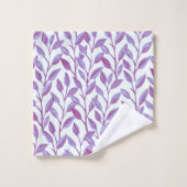 Elegant modern botanisch Paars lederen patroon | Bad Handdoek (Wasdoekje)