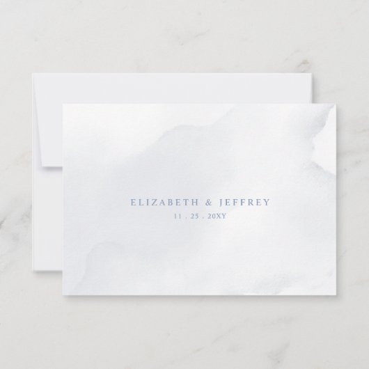 Elegant Modern Botanisch Stoffig Blauw Bloemen QR RSVP Kaartje (Achterkant)