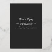 Elegant modern botanische bladeren Roos Gold Weddi Folie Uitnodiging (Achterkant)