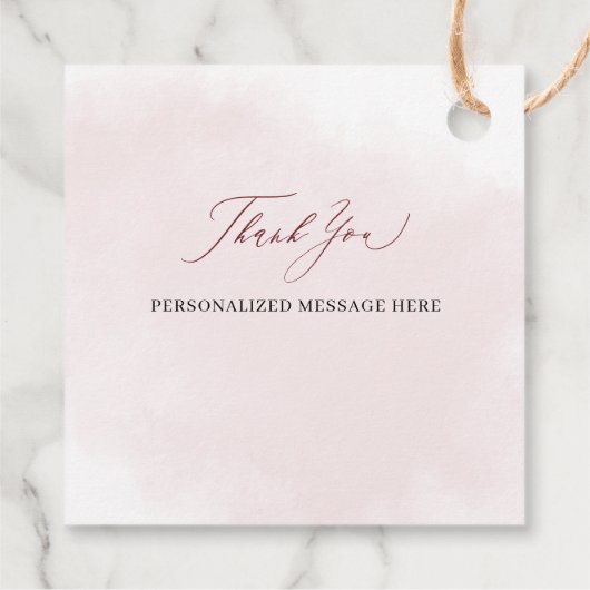 Elegant Modern Bourgogne Blush Bloemen Zoet 16 Bedankjes Labels (Achterkant)