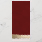 Elegant, modern, Bourgogne, goudbruin huwelijk Programmakaart (Achterkant)