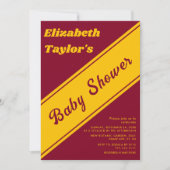 Elegant modern Bourgondië en goud Fancy Baby showe Kaart (Voorkant)