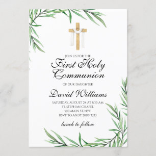 Elegant Modern Boy First Heilige Communauteit Gree Kaart