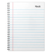 Elegant modern breed geregeerd Notitieboek geperso (Voorkant)