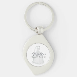 Elegant Modern Bride Minimalist Typografie Sleutelhanger