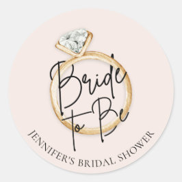 Elegant Modern Bride Ronde Sticker