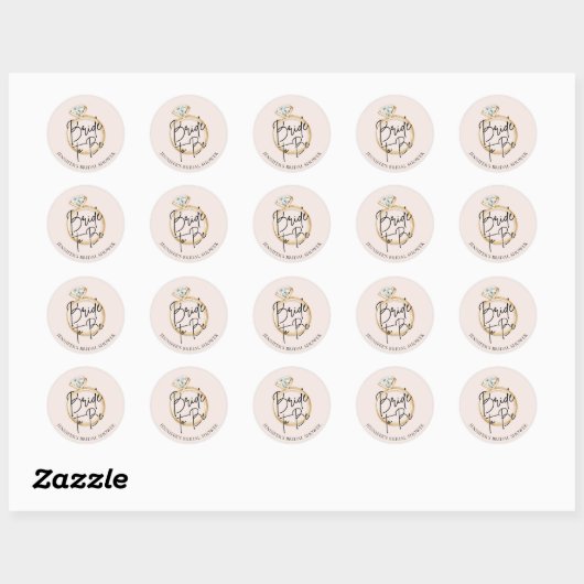 Elegant Modern Bride Ronde Sticker (Vel)