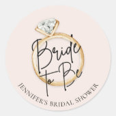 Elegant Modern Bride Ronde Sticker (Voorkant)