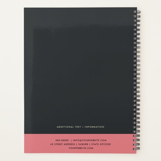 Elegant Modern Bright Bold Red Pink Photo Service Planner (Achterkant)