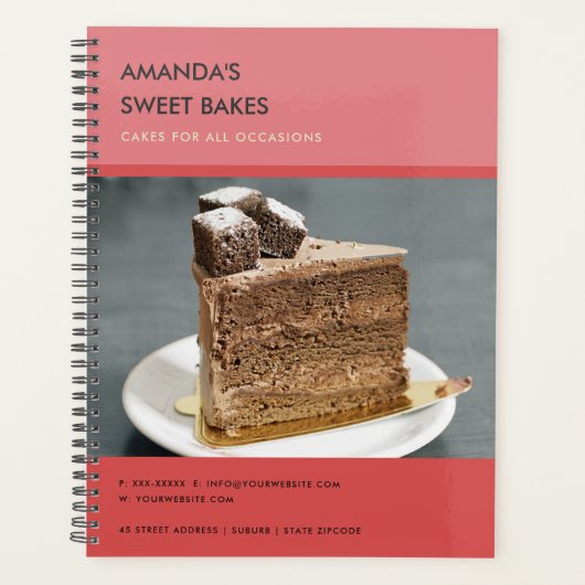 Elegant Modern Bright Bold Red Pink Photo Service Planner (Voorkant)