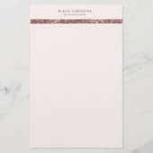 elegant modern brons glitter monogram briefpapier (Voorkant)
