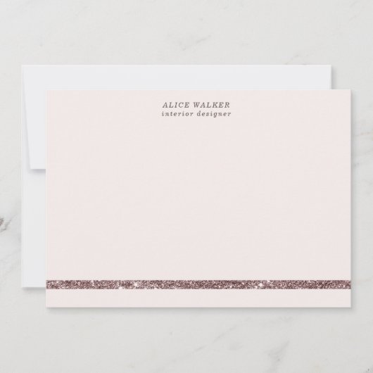 elegant modern brons glitter Stationery Note Kaart Notitiekaartje (Voorkant)