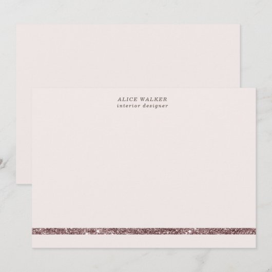 elegant modern brons glitter Stationery Note Kaart Notitiekaartje (Voorkant / Achterkant)