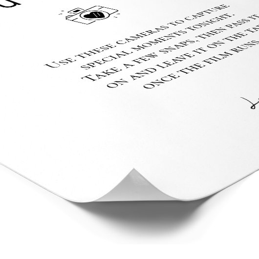 Elegant Modern Bruiloft Beschikbaar Camera Teken Poster (Hoek)