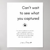 Elegant Modern Bruiloft Beschikbaar Camera Teken Poster (Voorkant)