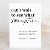 Elegant Modern Bruiloft Beschikbaar Camera Teken Reclamebord Met Voetstuk