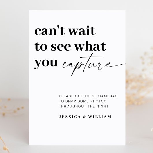 Elegant Modern Bruiloft Beschikbaar Camera Teken Reclamebord Met Voetstuk