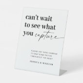 Elegant Modern Bruiloft Beschikbaar Camera Teken Reclamebord Met Voetstuk (Voorkant)