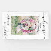 Elegant modern bruiloft foto afbeelding Welkom Spandoek (Horizontaal)