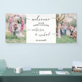 Elegant modern bruiloft foto afbeelding Welkom Spandoek (Beurs)