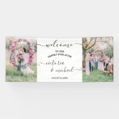 Elegant modern bruiloft foto afbeelding Welkom Spandoek (Horizontaal)