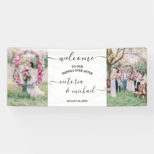 Elegant modern bruiloft foto afbeelding Welkom Spandoek