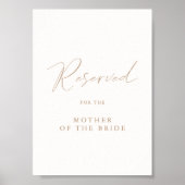 Elegant Modern Bruiloft Gereserveerd Tafelteken Poster (Voorkant)