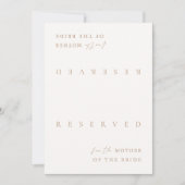 Elegant modern bruiloft gereserveerd Tent Sign Kaart (Voorkant)