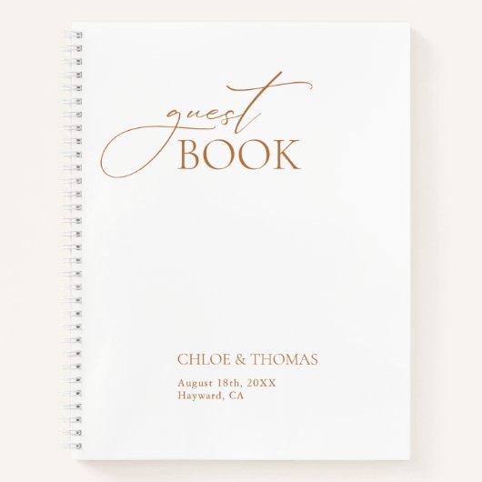 Elegant modern bruiloft Notitieboek Spiral (Voorkant)