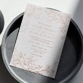 Elegant modern bruiloft Real Roos Gold Floral Folie Uitnodiging