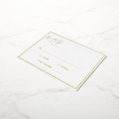 Elegant modern bruiloft RSVP Gold Foil Briefkaart (Gedraaid)