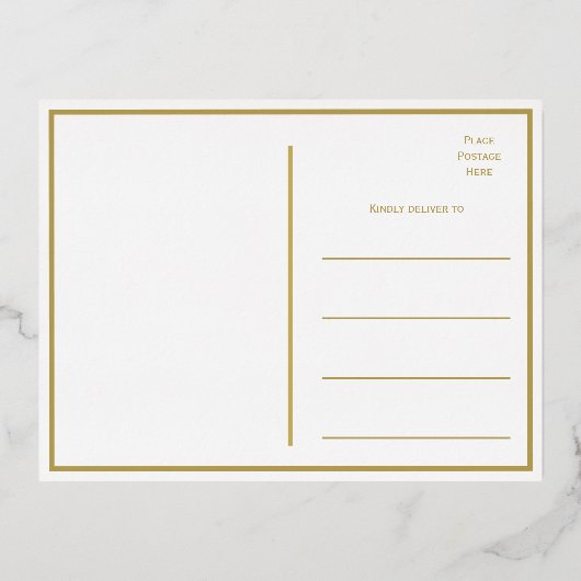 Elegant modern bruiloft RSVP Gold Foil Briefkaart (Achterkant)