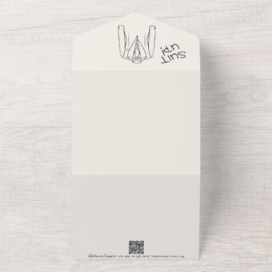 Elegant modern bruiloft Silhouette Collectie All In One Uitnodiging (Buitenkant)